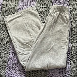 Abercrombie Light Heather Gray Wide Leg Sweatpants